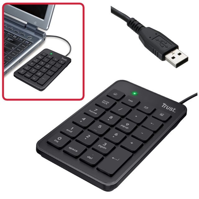 Comprar Teclado Numérico Usb para Portatil Trust Xalas numpad
