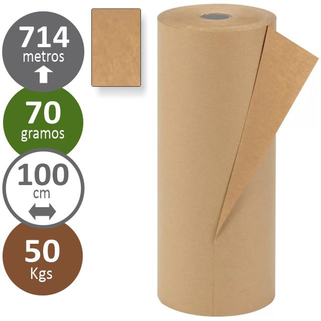 Comprar Bobina embalaje Kraft industrial 1 metro x 714 mts 50 kgs