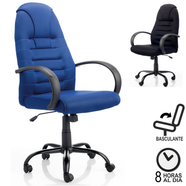 silla sillon de oficina respaldo alto morcego azul