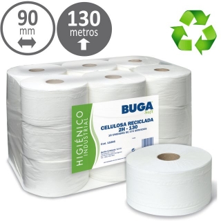 Papel higinico industrial gofrado Buga reciclado  Papeterie-du-po 309154