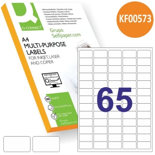 Etiquetas impresora 38,1x21,2 mm, redondeadas y  Q-connect KF00573