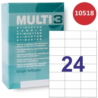 Etiquetas Multi3 10518, 70x37mm, 24x, caja
