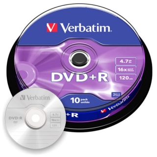 DVD+R Verbatim Bobina spindle 10 dvd  43498