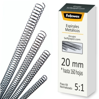 Espirales Metalicos 20 mm - hasta  Fellowes 5110801
