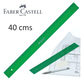 Regla Faber-Castell verde de 40