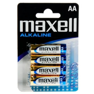 Pilas Maxell AA, LR06, Alcalinas Pack  LR06-B4-MXL