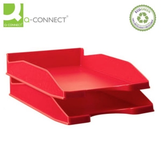 Bandejas plstico apilables color rojo, gavetas  Q-connect KF04190