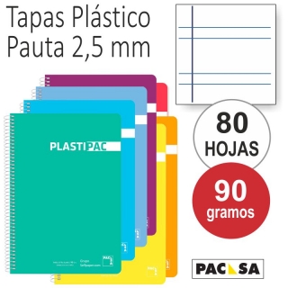 Libreta Tapas plstico Plastipac 2 rayas  Pacsa 16408