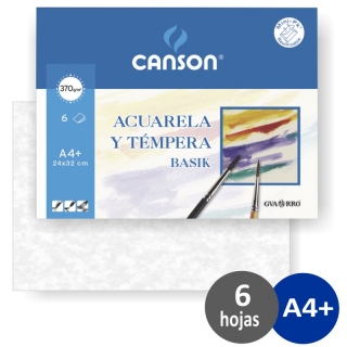 Papel Acuarela tempera Din A4+ paquete  Canson 0406347