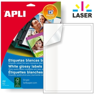 Papel fotografico laser color adhesivo pegatina  Apli 10065