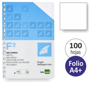 Recambio de papel Folio liso en  Liderpapel RF15
