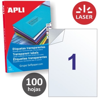 Transparencias Adhesivas Laser 1x Caja 100  Apli 11919