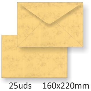 Sobres pergamino marmoleado Ocre 160x220mm paquete  Michel 4653