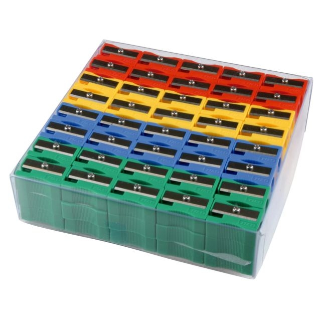 caja 120 sacapuntas plastico economicos coloresi