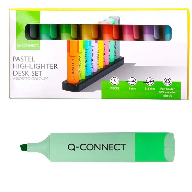 rotuladores fluorescentes pastel soporte qconnect