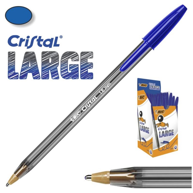 BIC® Cristal Soft Bolígrafo de punta de bola, punta de 1,2 mm, cuerpo azul  claro transparente, tinta roja - Bolígrafos tinta aceite con  tapón Kalamazoo