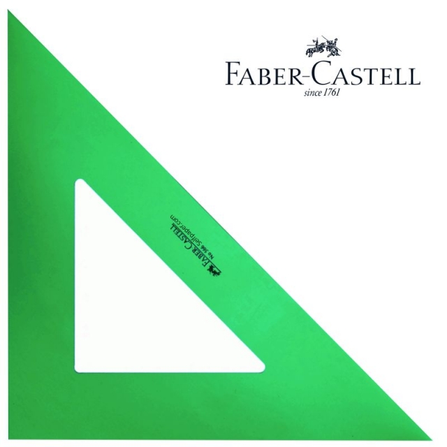 Escuadra Faber Castell verde pequeña, 21 centimetros