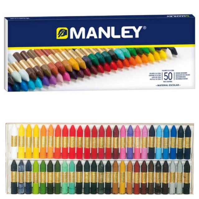 Manley caja 50 colores, Ceras blandas MNC00088