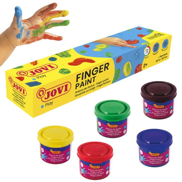 Kit de pintura para dedos con cuna y libro de 50 páginas, pinturas de dedos  lavables no tóxicas para niños pequeños, fácil de limpiar, diseño de