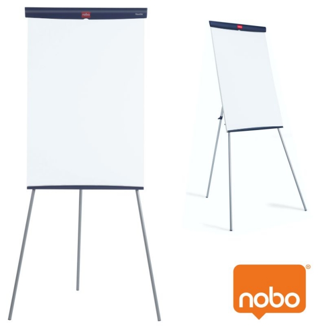 Pizarra caballete NOBO Classic Nano Clean™ trípode + brazos extensibles,  blanco