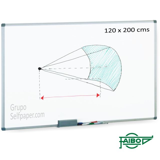 pizarra blanca borrable 2 metros, 120x200 cms mela