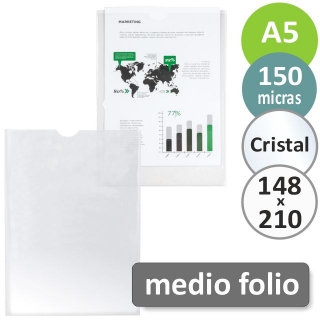 Funda de plstico Din A5, cuartilla,  Q-connect KF15577