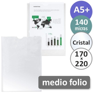 Funda de plstico transparente cuartilla, A5+,  Q-connect KF15079