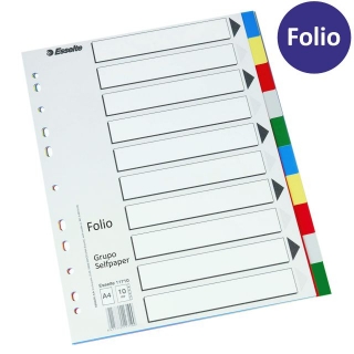 Separadores Folio, Esselte, Juego 10