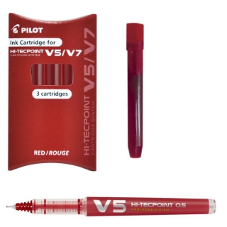 Cartuchos recambio Pilot V5 Rojo B/3  RV5R