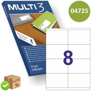 Etiquetas adhesivas Din A4, Multi3