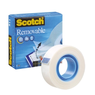 Cinta adhesiva celo scotch Removible 811, 19 mm x 33 mts