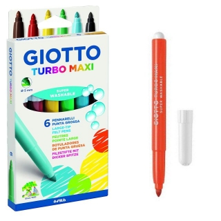 Caja 6 rotuladores Giotto Turbo Maxi  F453000