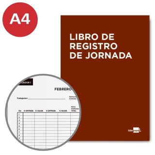 Libro de registro de Jornada laboral  Liderpapel LV05