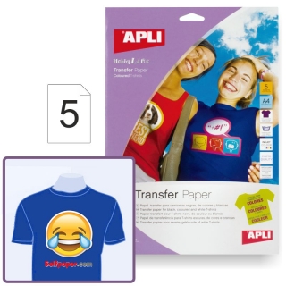 Papel Transfer para camisetas y prendas de colores Apli 5 Hj