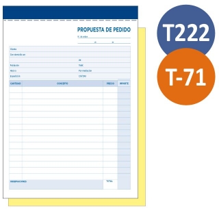 Talonario Pedidos T222 T-71 Duplicado cuartilla  Liderpapel