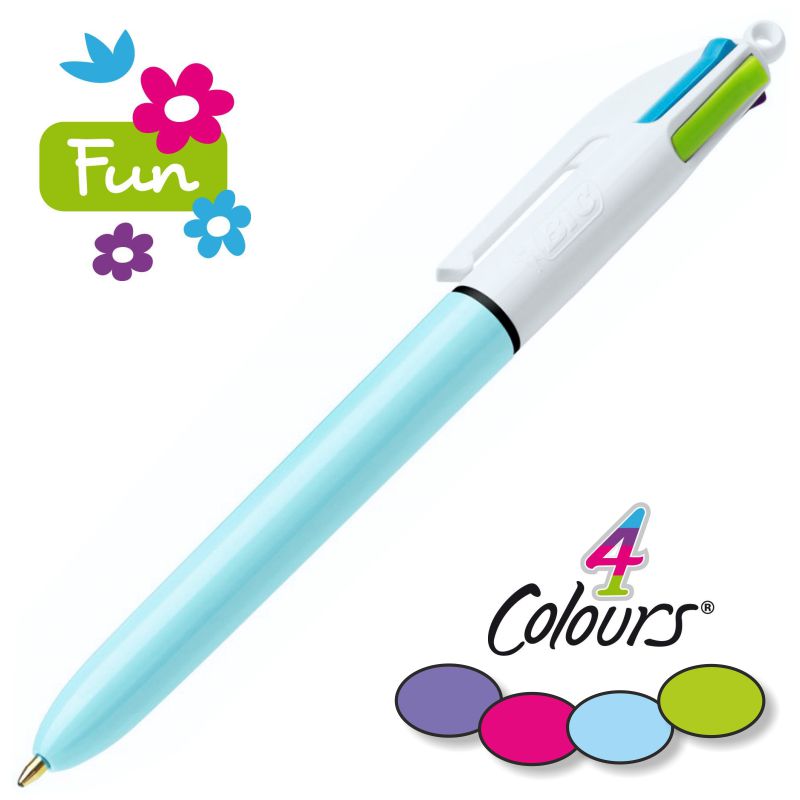 Bic 4 Colores Fun, bolígrafo cuatro colores claritos fashion