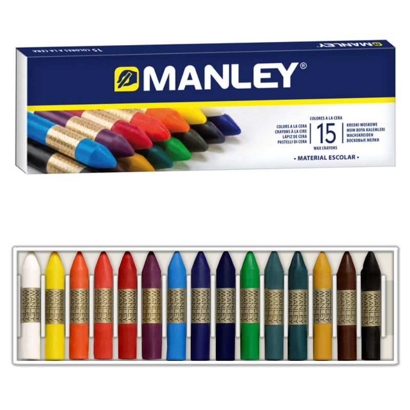 15 lápices de cera blanda Manley