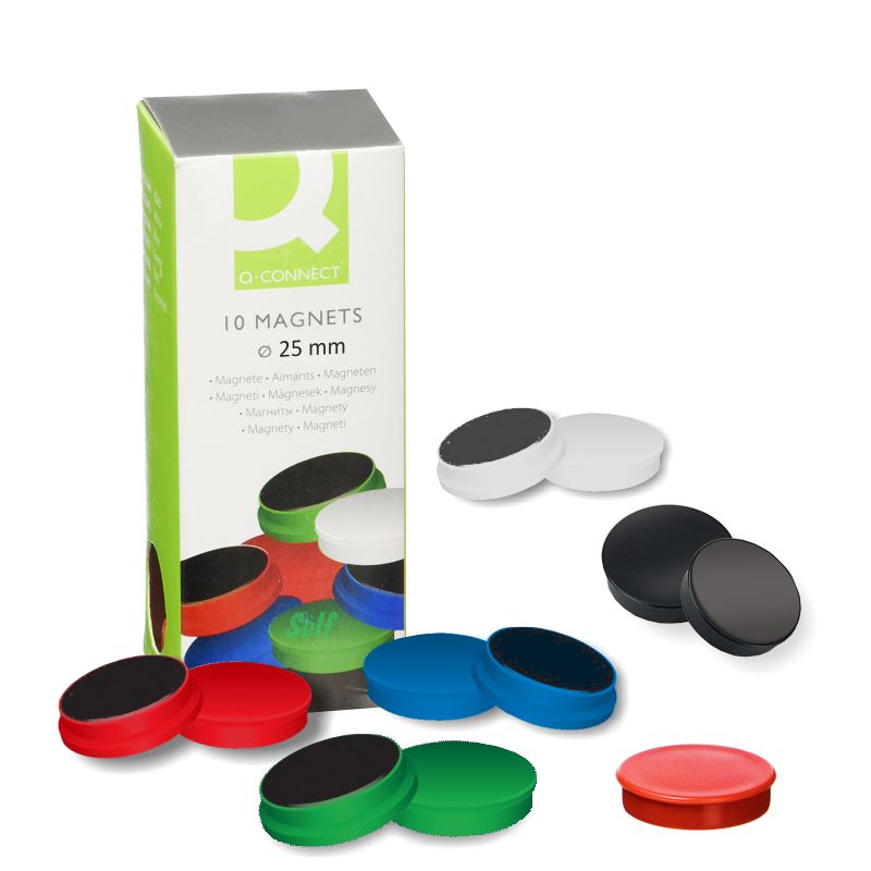 Imanes de pizarra para usar en pizarras magnéticas de 30 mm de diámetro.  Paquete de 6 imanes de colores. — Cartabon