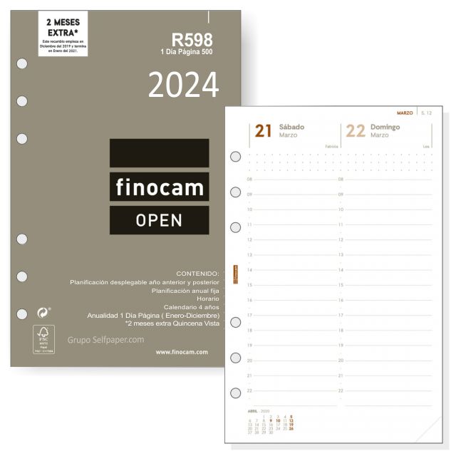 Agenda Finocam JA964 4000 Din A4 Folio cremallera 2024